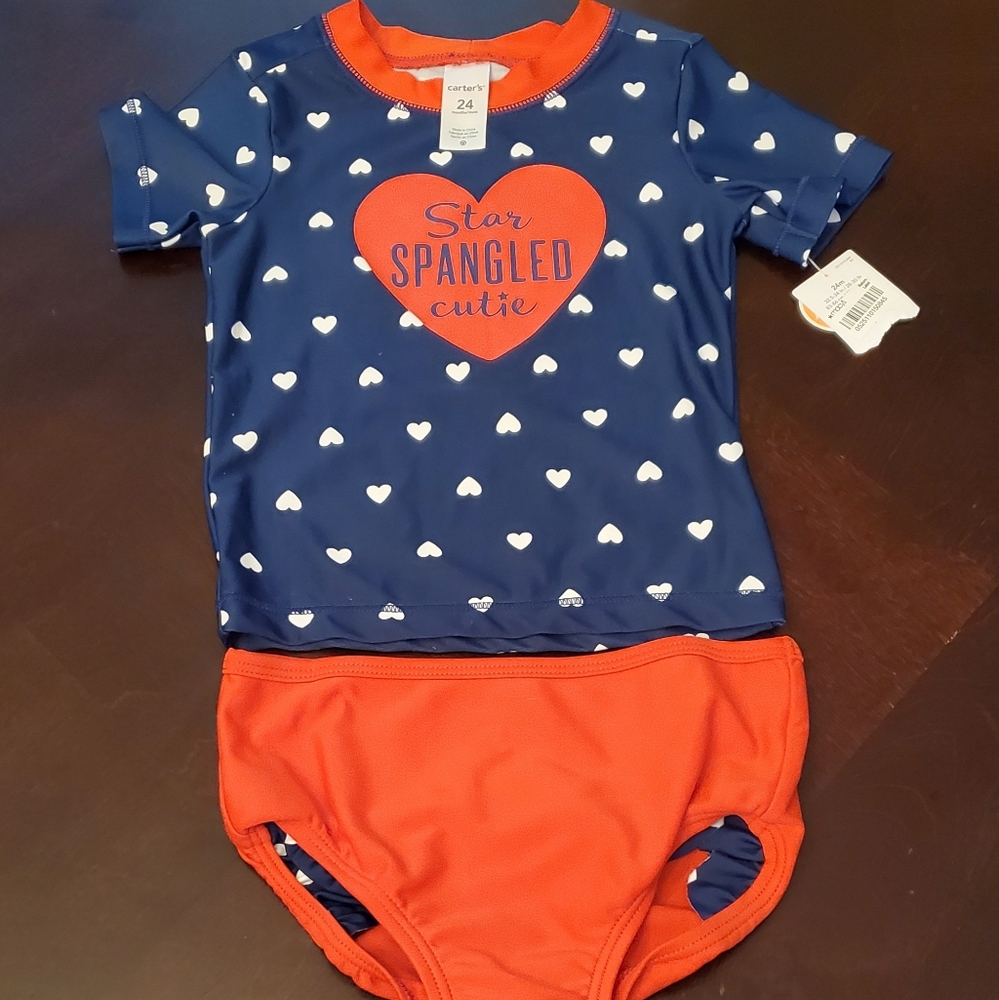 Carter's Girls 2-Piece Rushguard Set Size 24M